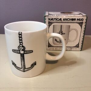 Sourpuss Nautical Anchor Coffee Mug Cup White New